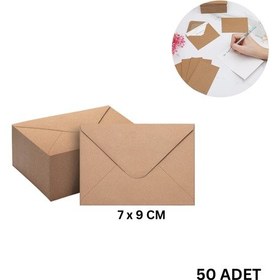 Resim Kraft Zarf Seti, 50 Li Paket 7x9 Cm, Mini Boy Davetiye, Kart, Fotoğraf Ve Özel Gün Zarfları 