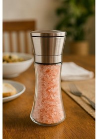 Resim Cam Metal Kapaklı Baharat Öğütücü 250 Ml Şeffaf 