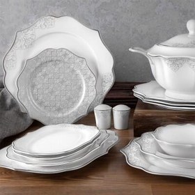 Resim Aryıldız Porselen 60 Parca Silver Yemek Takımı 40021 