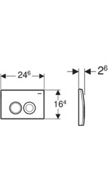 Resim VitrA Geberit DELTA21 115.125.21.5 Kumanda Paneli Çift Basmalı - Parlak Krom 