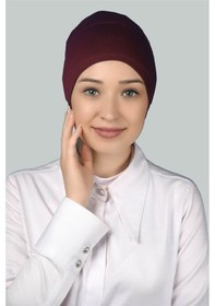 Resim Altobeh Hazır Pratik Geçmeli Uzun Boru Tesettür Bonesi - Bordo 