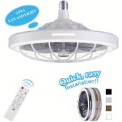 Resim 1 Adet 33.02 cm Modern Akıllı Tavan Vantilatörü Işıklar ve Uzaktan Kumanda ile, Kolay Kurulum Soketi Fan Işığı, E26/E27 Tabanı, 3 Hız Ayarı, Yatak Odası, Mutfak, Oturma Odası, Depo Odası, Garaj için 3 Renkli 3000-6500K Ayarlanabilir Akıllı LED Işık 