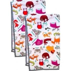 Resim Tech Butiq Yorni Alt Açma Örtüsü, Sıvı Geçirmez Bebek Bakım Örtüsü, Zoo Zoo Ikili Ekonomik Set, 65X80CM,%100 Polyester 