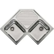Resim Franke PNX 621.E Evye, Progresso, 2 Göz, Damlalıklı, Köşe, Inox 