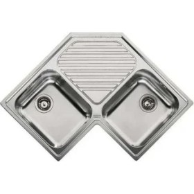 Resim Franke PNX 621.E Evye, Progresso, 2 Göz, Damlalıklı, Köşe, Inox 