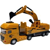 Resim Farbu Sürtmeli Hareketli Ekskavatör Vinç Kamyon 706-40, Oyuncak Inşaat Arabası 