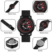 Resim Sones Olevs 8691 Erkek İş Aydınlatmalı Çift Takvim Tasarımlı Su Geçirmez Kuvars Saat Siyah 