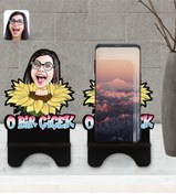 Resim Bk Gift Kişiye Özel Kadınlar Günü Karikatürlü Ahşap Biblo Telefon Standı-1 