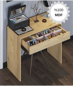 Resim Mdf Arya Novella Mode Çekmeceli Makyaj Masası Lefkas Meşe 