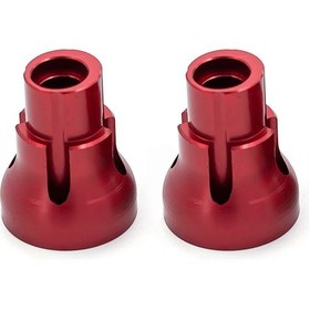 Resim Honmex Losı 1/8 Lmt Monster Tractor İçin Alüminyum Arka Eksen Kupası Kırmızı , 2 Adet, Somun Seti İçerir 