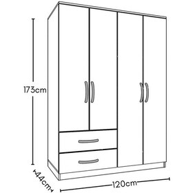 Resim Gm 070 Novado 4 Kapak 2 Çekmeceli Gardırop 