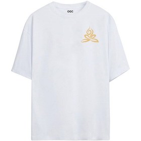 Resim Lotus Oversize Unisex T-shirt Beyaz 