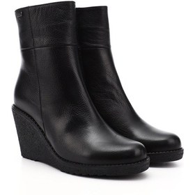 Resim Gönderi R Siyah Floter Fermuarlı Dolgu Topuklu Hakiki Deri Bot Siyah Floter 