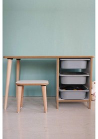 Resim Moniev Çocuk Çalışma Masası Oyun Ve Etkinlik Masası Aktivite Gri 