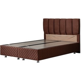 Resim Setaymobilya Baza, Tetra Koyu Kahve Çift Kişilik Baza + Başlık, Mdf, Setay 