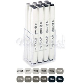 Resim Touch Twin Brush Marker Kalem 12Li Set Sıcak Griler 