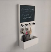Resim Eblo Home 20 Cm Beyaz Kara Tahta Antre Askılık Anahtarlık 