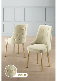Resim Canisa Nis Serisi 89x150 Açılabilir Lak Panel Beyaz Mermer Desen Masa Takımı 6 Krem Sandalye Beyaz Mermer Desen Masa Sandalyeler Krem 