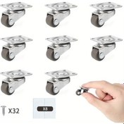 Resim Dashanshop 8 Adet 0 5 İnç Mini Döner Tekerlek Mobilya Ve Ev Aletleri İçin Yapışkanlı Vida 