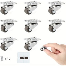 Resim Dashanshop 8 Adet 0 5 İnç Mini Döner Tekerlek Mobilya Ve Ev Aletleri İçin Yapışkanlı Vida 