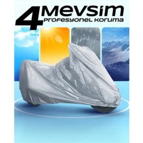 Resim Autolion Benelli 502-C Gri Su Geçirmez Motosiklet Brandası (Kilit Uyumlu) 