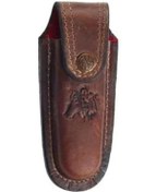 Resim Kurt Figürlü Hakiki Deri Çakı Kılıfı No:1, 11 X 4 Cm - Kemerlikli Asorti 