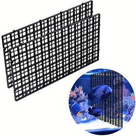 Resim 30cm x 30cm Akvaryum Alt Izgara Plakası - Su Akışı için Kare Açıklıklı Dayanıklı Plastik Balık Tankı İzolasyon Tahtası & Bölmeli Tepsi, Sump Filtre Uyumluluğu, Tatlısu ve Tuzlu Su Güvenliği (Siyah/Beyaz), Akvaryum Tankı, Su ile Temas İçin Güvenli 