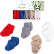 Resim Novibaby 5'li Bambu Yenidoğan Bebek Çorabı I Cold Weather I 0-6 a Çok Renkli 