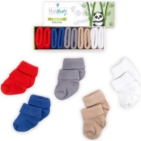 Resim Novibaby 5'li Bambu Yenidoğan Bebek Çorabı I Cold Weather I 0-6 a Çok Renkli 