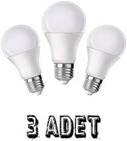 Resim megüsa Led Ampul E27 Normal Duy 9w Beyaz Işık 3 Adet 