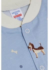 Resim Breeze Erkek Bebek Patikli Tulum Sevimli Köpekçik Desenli 0-6 Ay, Açık Mavi-açık Mavi Açık Mavi 