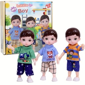 Resim 3'ü 1 arada Erkek Bebek Seti, Farklı Kıyafetlerle 6 İnç BJD Bebek Topuklu Bebek, Hediye Kutusu ve Tebrik Kartı İçerir, Çocuklar İçin İdeal Hediye 