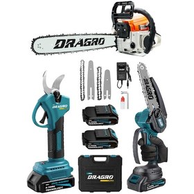 Resim Dragro DRG-D9 3'lü Set 9.9HP Benzinli Odun Ağaç Kesme Motoru 