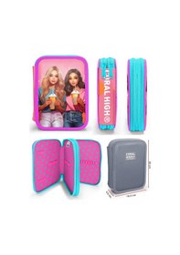 Resim Coral High Pembe Kırmızı Fashion Girl Kız Çocuk Okul Çantası Ve Organizer Kalemlik Seti 23669+11141 Pembe 