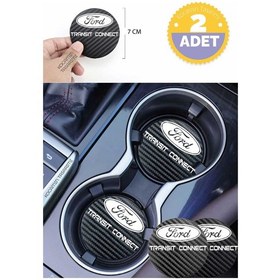 Resim Ford Transit Connect Aracınıza Karbon Desenli Araç Bardak Altlığı Ford Transit Connect İç Mekanı İçin 7 Cm Şık Tasarım 2 Adet 2 Adet 