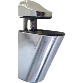 Resim Badem10 Pelikan Ayarlanabilir Etajer Cam Tutucu Ahşap Raf Tutucu Cam Etejeri Metal Vidalı Krom (4 Adet) 