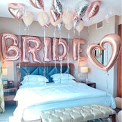 Resim 81,28 inç Rose Golden Silvery Düğün Gelin Olacak Mektup Folyo Balon Seti - Karışık Renk Alüminyum Folyo Balonlar Düğün, Nişan, Sevgililer Günü, Düğün Duşu, Bekar Parti Dekorasyonları, Düğün Dekorasyonları, Romantik Etkinlik Dekoru, Metalik Bitim 