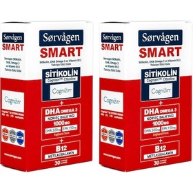 Resim Sorvagen Smart Sitikolin DHA Omega 3 ve B12 30 Kapsül 2 Adet 