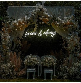 Resim Forever & Always Yazılı Neon Tabela Beyaz 