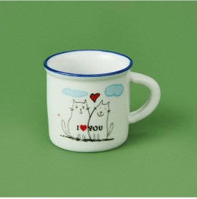 Resim Aroww I Love You Desenli Türk Kahvesi Fincanı - Asorti - 80 Ml Çok Renkli 