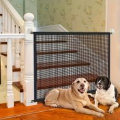 Resim Ev Evcil Hayvan Bariyer Kapısı - Merdivenler ve Girişler için Ayarlanabilir Köpek Kapağı, Kolay Kurulumlu Taşınabilir Güvenlik Çiti, Küçük ve Büyük Köpekler için Geniş Kullanım, 2 Boyut (Merdiven/Giriş) 