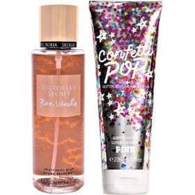 Resim Victoria's Secret Pink Confetti Pop Vücut Losyonu 236 ML + Bare Vanilla Vücut Spreyi 250 ML 