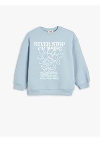 Resim Koton Kız Çocuk Sweatshirt Mavi 5wkg10044ak 25ky59000210 Y59209 Mavi 