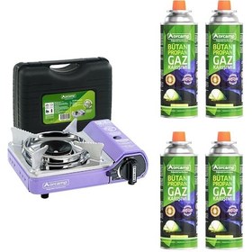Resim Orcamp Mini Çantalı Kamp Ocağı Mor 4 Kartuşlu Set Mor 