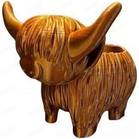 Resim %50 Bigsale-sevimli Highland İnek Sukulent Saksı, Reçine Kaktüs/çiçek Kabı, İç Mekan Bitkileri İçin Hayvan Tutucusarı 