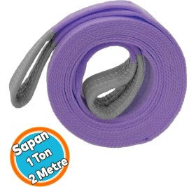 Resim Nzb Sapan Polyester Spanzet 1 Ton 2 Metre Mor Sağlam Yük Kaldırma Taşıma İndirme Halat 