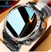 Resim Sunshine022 Daorkow Led Akıllı Saat 1.7 İnç Ekran Siyah Çelik Kordonlu Arama Fitness Kompas 600mah 