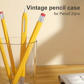 Resim Vintage Kalem Kutusu Apple Pencil 2. / Pro için - Retro Tasarım, Taşınabilir Koruyucu Kılıf Şeffaf Pencere ile, Sarı ve Kırmızı Acenteler, for ipad Pro ve Apple Pencil 2. Nesil ile Uyumlu, Apple Pencil için Kalem Kutusu, Stylus Depolama, Klasik Stil, Dayanıklı Malzeme, Stylus Tutucu, Yaratıcı Profesyoneller 