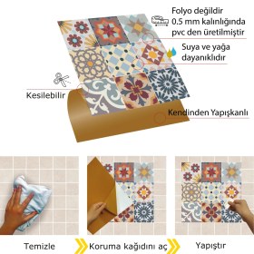 Resim Tink Kendinden Yapışkanlı Karma Agora Desenli Pvc Karo 30X30 cm (4 Adet) 0,36 M2 
