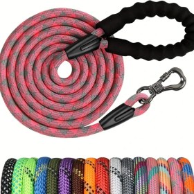 Resim Fochsia Pembe S Köpek Eğitim Tasması, Yastıklı Sap, Orta Küçük Köpekler İçin Oyun Ve Kamp 